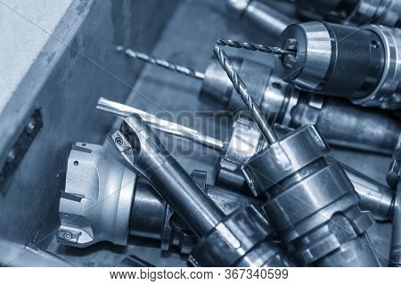 The Various Type Of Cutting Tool,flat Or Square Index-able  Tools In The Container Box. The Cutting 