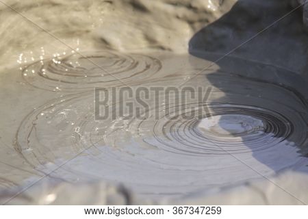 Mud Circles In Mud Volcano In Romania