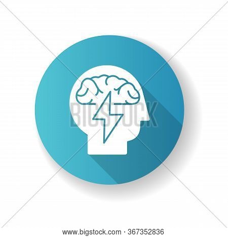 Brainstorming Blue Flat Design Long Shadow Glyph Icon. Efficient Approach To Problem Solving. Analyt