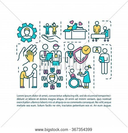 Social Welfare Employment Concept Icon With Text. Assistant For People In Need. Nursing Home. Ppt Pa