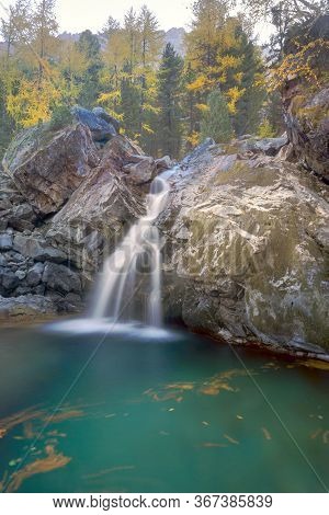 Waterfall In The Alps Morteratsch