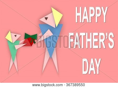 Son Gives Father A Present And Inscription 
