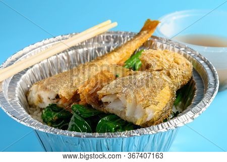 Larimichthys Or Little Yellow Croaker Fast Food Horizontal Composition