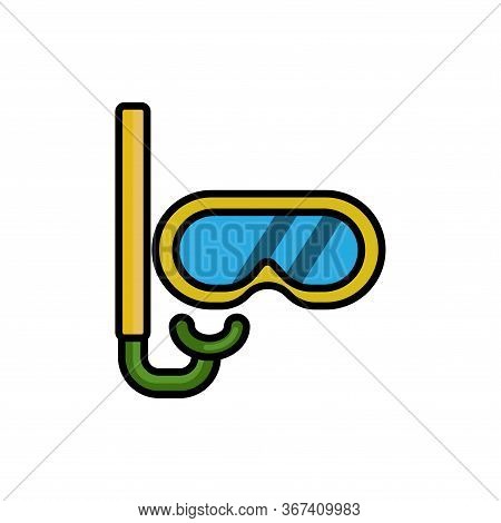 Swimming Googgles Flat Icon. Design Template Vector