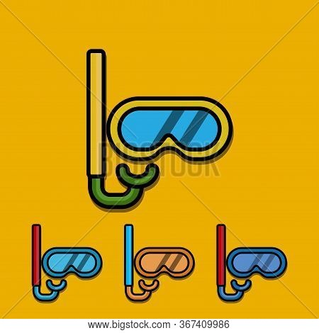 Swimming Googgles Flat Icon. Design Template Vector