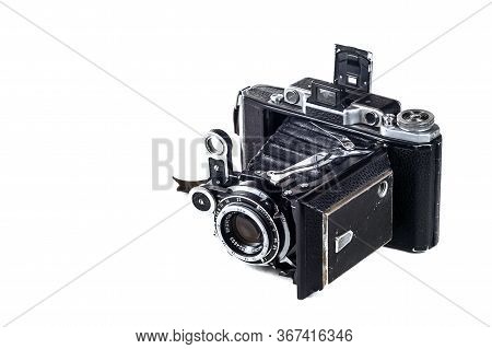 Konstantinovka, Ukraine - December 23, 2016: The Moskva-2 (mockba-2 In Cyrillic) Is A Medium Format 