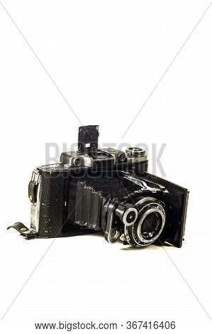 Konstantinovka, Ukraine - December 23, 2016: The Moskva-2 (mockba-2 In Cyrillic) Is A Medium Format 