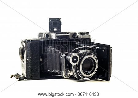 Konstantinovka, Ukraine - December 23, 2016: The Moskva-2 (mockba-2 In Cyrillic) Is A Medium Format 