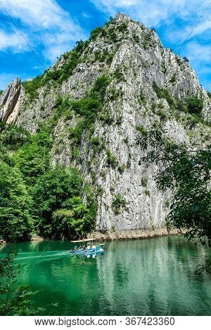 Matka Lake, North Macedonia - June 10, 2017. Matka Canyon - West Of Skopje, One Of The Most Popular 