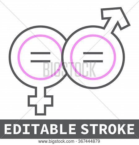 Cisgender Color Line Icon, Lgbt And Pride, Gender Sign Vector Graphics, Editable Stroke Linear Icon,