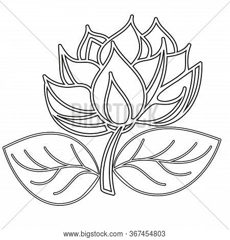 Modern Abstract Lotus Template Cutting. Abstract Element. Oriental Template. Wedding Floral Decorati