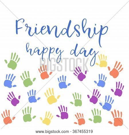 Colorful Friendship Day Palm In Beautiful Style.