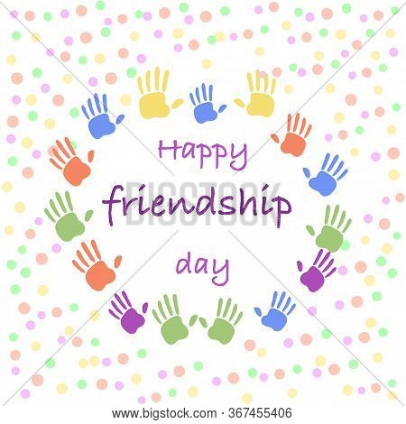 Colorful Friendship Day Palm In Beautiful Style.