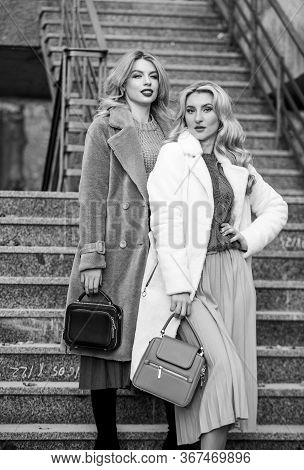 Glamour Models Look Luxuriously. Sexy Blong Women. Autumn Season. Modern Life. European Winter. Girl