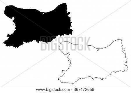 Calvados Department (france, French Republic, Normandy Or Normandie Region) Map Vector Illustration,