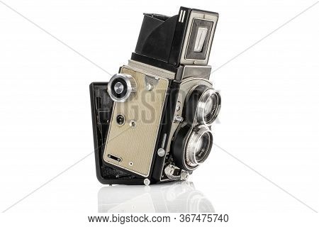 One Whole Light Vintage Camera Isolated On White Background