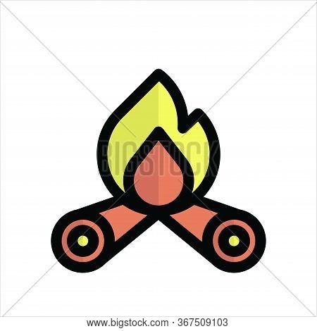Simple Icon Flame Vector Image Red And Yellow