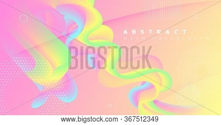 Abstract Color Liquid. Fluid Concept. Pastel Dynamic Movement. Vector Futuristic Poster. Modern Moti
