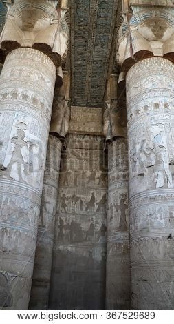 Dendera Temple Or Temple Of Hathor. Egypt. Dendera, Denderah, Is A Small Town In Egypt. Dendera Temp