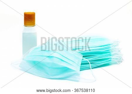 Individual Protection Means. Medical Masks And Antiseptic. Respiratory Protection. Hand Processing. 