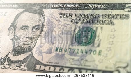 Global Economic Crisis Of 2020 Concept. Dollar Bill Close Up. Symbol Of Economic And Financial.