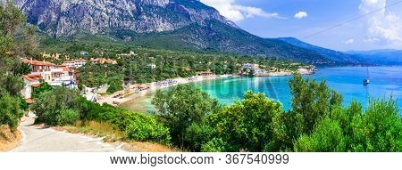 Beautiful Samos island, picturesque Limnionas bay. Greece