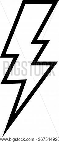 Thunder Simple Line Art Vector Image Black White