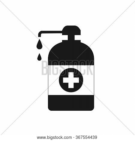 Hand Sanitizer Containers Icon. Washing Alcohol Gel Used Against Viruses, Bacteria, Flu, Coronavirus