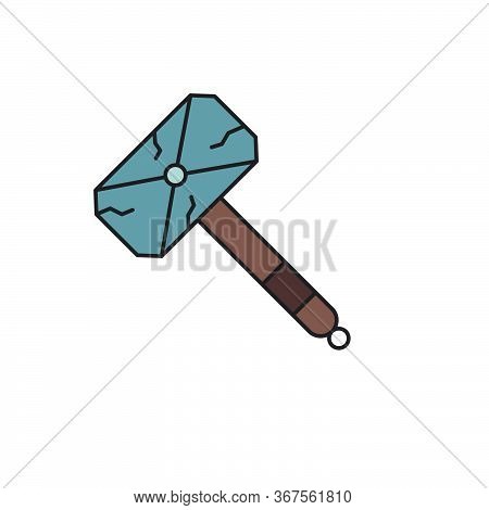 Gaming Hammer Vector Icon Symbol Game Isolated On White Background