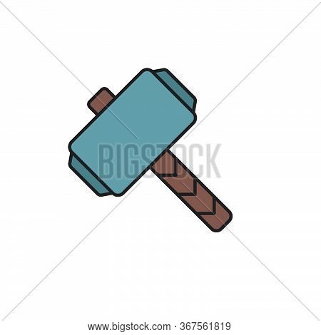 Gaming Hammer Vector Icon Symbol Game Isolated On White Background