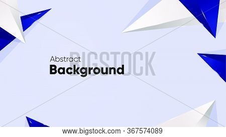 Abstract Aesthetic Background With Blue Navy Triangle Shiny In Grey