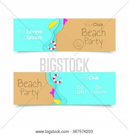 Template Design Banner Website Beach Party Can Editable
