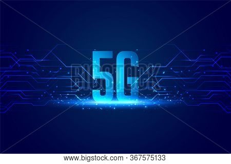 Digital 5g Technology Concept Background For Superfast Speed