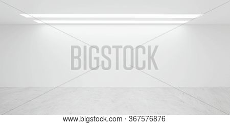 Empty White Office Wall Loft Interior 3d Rendering Illustration Sunny Lighting With Empty Blank Copy