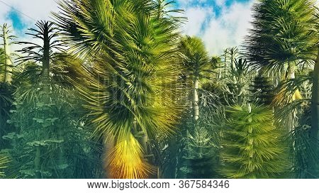 Dinasour forest in big resolution 3d rendering