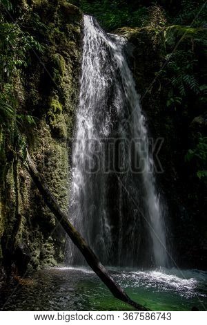 Walk And Discover The Prego Salto Waterfall On The Island Of Sao Miguel, Azores
