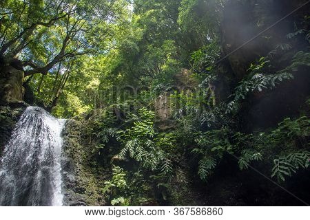 Walk And Discover The Prego Salto Waterfall On The Island Of Sao Miguel, Azores