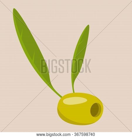 Olive With Flowers On A Light Background