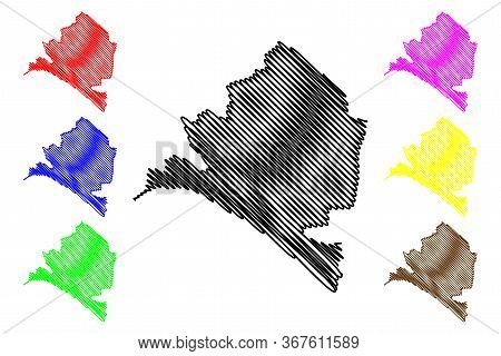 Almeria City (kingdom Of Spain, Andalusia) Map Vector Illustration, Scribble Sketch City Of Almeria 