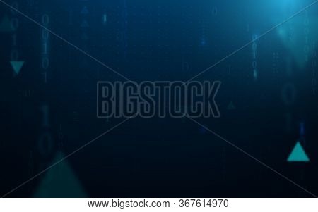 Abstract Digital Binary Code Matrix And Technology Hi-tech Futuristic Digital With Geometric Innovat