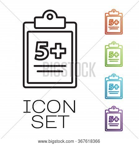 Black Line Mathematics Function Sine Icon Isolated On White Background. Set Icons Colorful. Vector