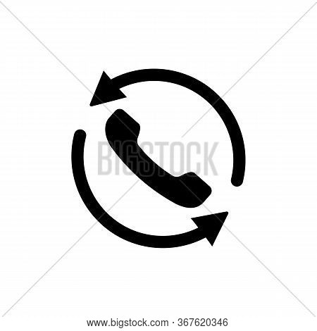 Call Icon Surrounded With Arrow On An Isolated White Background. Eps 10 Vector.