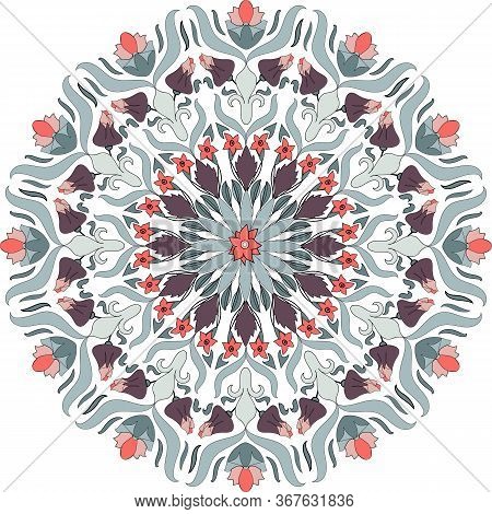 Mandala Background. Decorative Hand Drawn Mandala. Ethnic Floral Design. Can Be Used For Cards, Invi