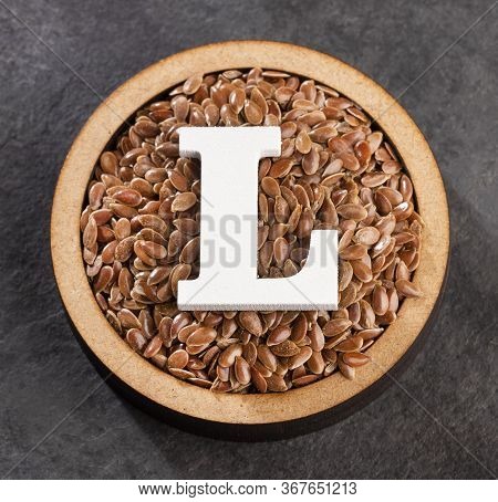 Linseed Organic Seeds - Linum Usitatissimum. Top View