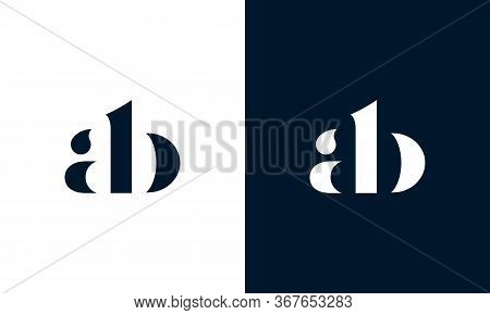 Abstract Letter Ab Logo. This Logo Icon Incorporate With Abstract Shape In The Creative Way. It Look