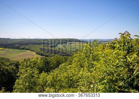 Scenic View From The Lemberg At Landscape Nearby The River Nahe, Rhineland-palatinate, Germany
