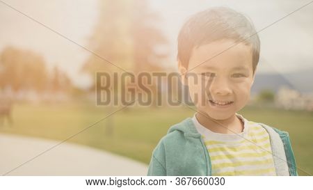 Copy Space Background Of A Young Smiling Boy