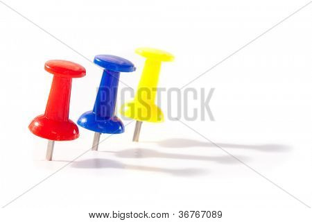 흰색 배경 3 푸시 핀