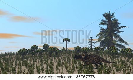 Einiosaurus en campo