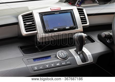 Novosibirsk/ Russia - May 03 2020: Honda Freed, Close-up Of The Central Control Panel, Monitor With 
